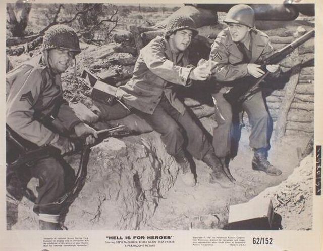 Sgt. Larkin (Harry Guardino), Pvt. Corby (Bobby Darin) and Pvt. Driscoll (Bob Newhart).